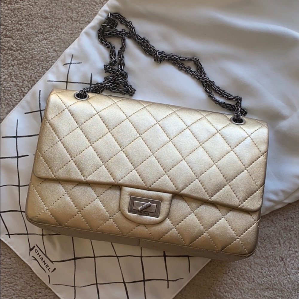 CHANEL Metallic Calfskin Quilted 2.55 Reissue